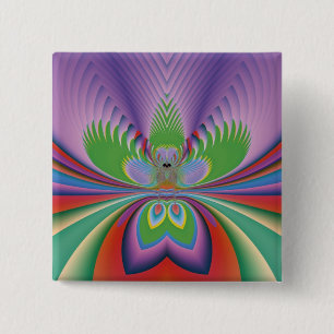 Purple Flower 2 Inch Square Button