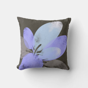 Purple Flower Accent Pillow – Modern Floral Art Cu