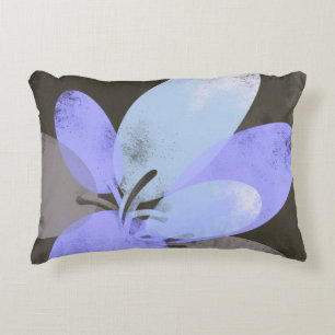 Purple Flower Accent Pillow – Modern Floral Art Cu
