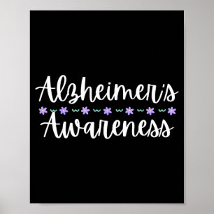 Purple Flower Alzheimers Awareness Month Poster