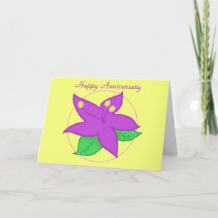 Purple Flower ANNIVERSARY CARD