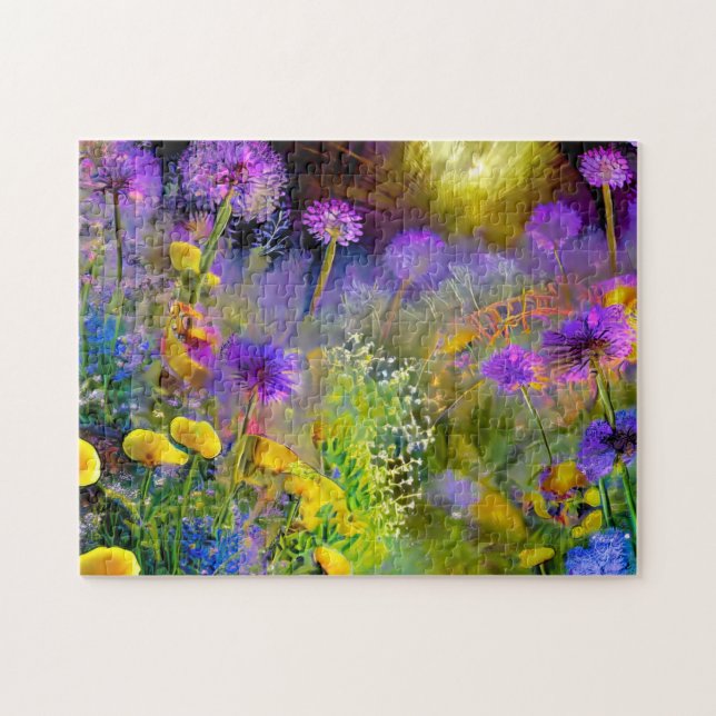Purple Flower Art Easy Brain Art Puzzles Photo Puz (Horizontal)