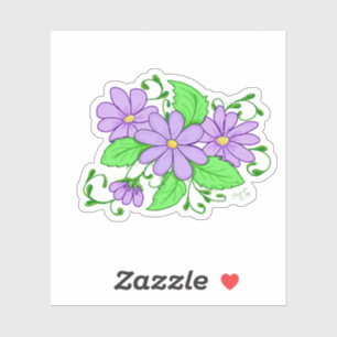 Purple Flower Artistic design sticker