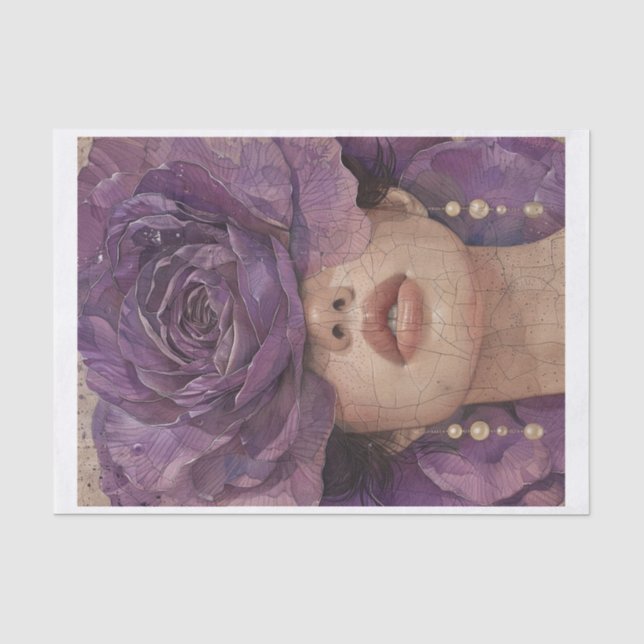 Purple Flower Beauty3 Tissue Paper (Front)