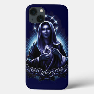 Purple Flower Blessed Virgin Mary iPhone 13 Case