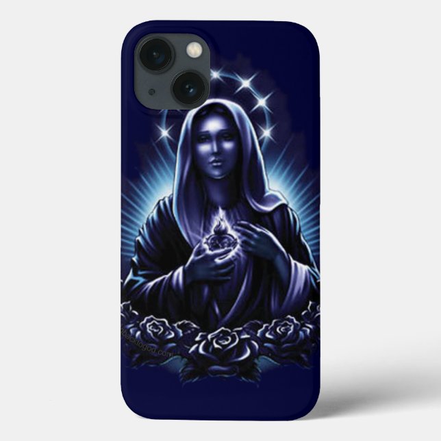 Purple Flower Blessed Virgin Mary Case-Mate iPhone Case (Back)