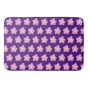 Purple Flower Blossoms Bath Mat
