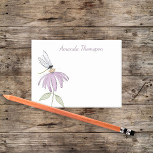 Purple Flower Botanical Dragonfly Custom Post-it Notes