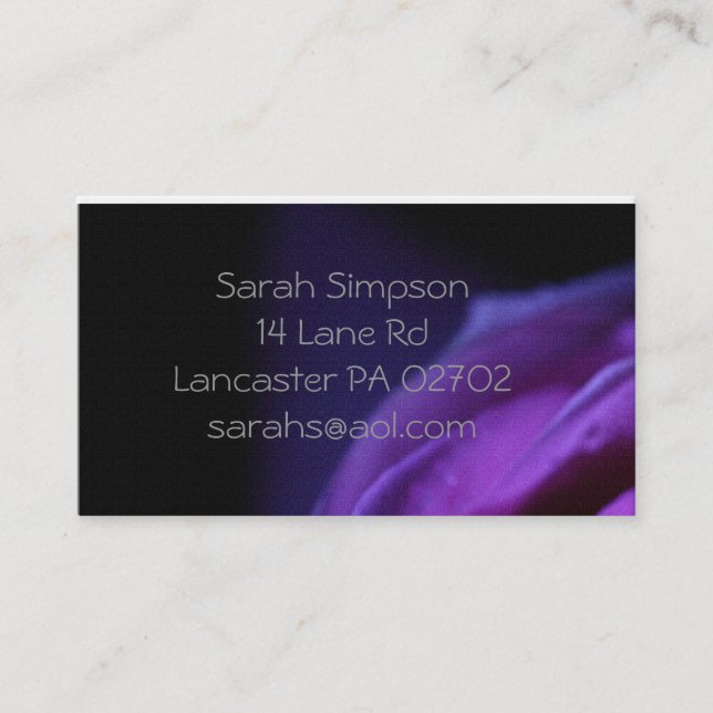 purple flower  business cards (Front)