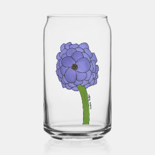Purple Flower Can Glass