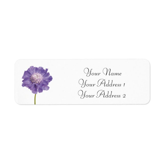 Purple Flower Custom Address Labels (Front)