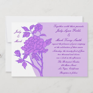 Purple Flower Custom Wedding Invitation