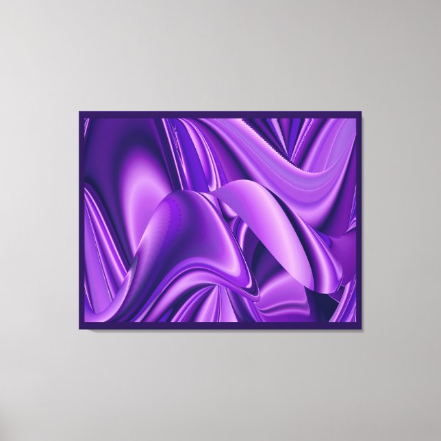 Purple Flower Dreams, Abstract Fantasy Rainbow Art Canvas Print (Front)