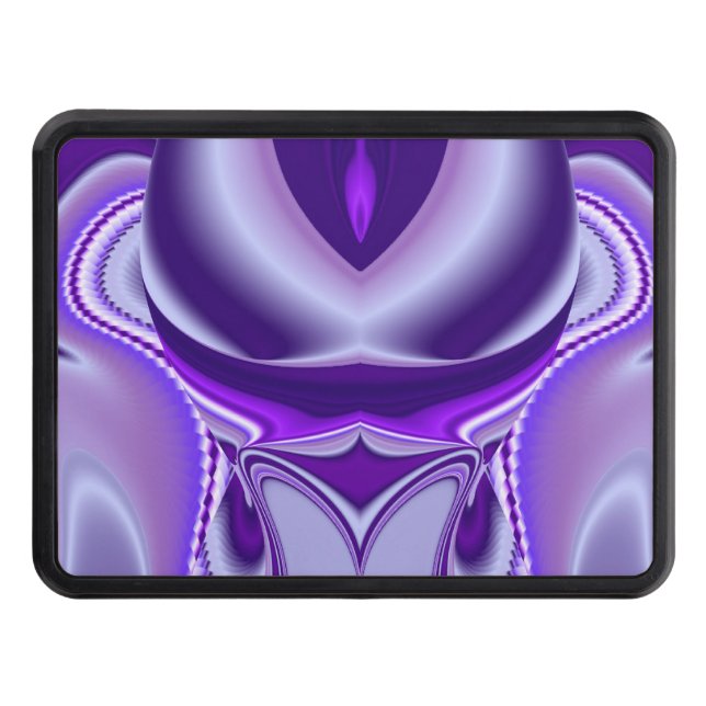 Purple Flower Dreams, Abstract Fantasy Rainbow Art Trailer Hitch Cover (Front)