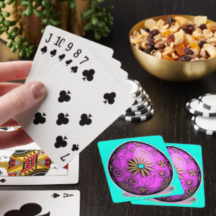 Purple Flower Easter Egg Playing Cards
