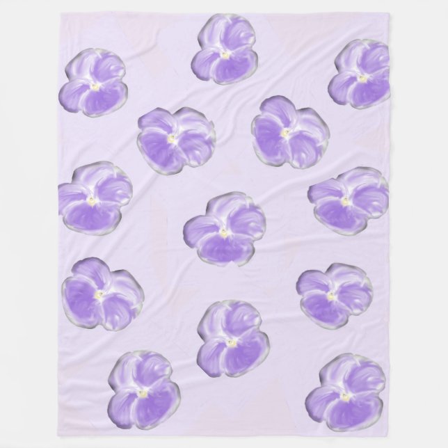 Purple Flower Fleece Blanket (Front)