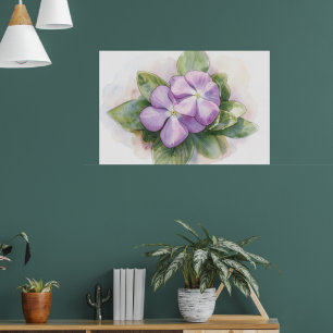 Purple Flower Floral Watercolor Art Print