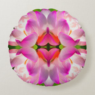 PURPLE FLOWER - Fractal Art - Round Pillow