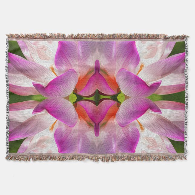 PURPLE FLOWER - Fractal Art - Throw Blanket (Front)