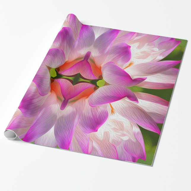 PURPLE FLOWER - Fractal Art - Wrapping Paper (Unrolled)