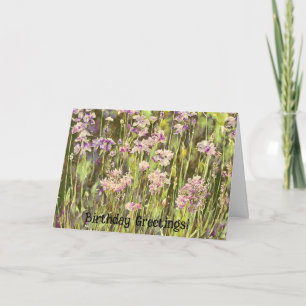 Purple Flower Garden Art Birthday Card