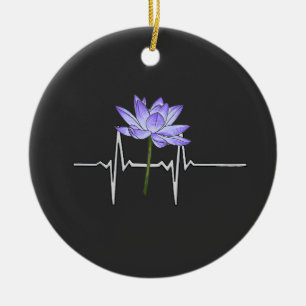 Purple Flower Gardener Ceramic Ornament