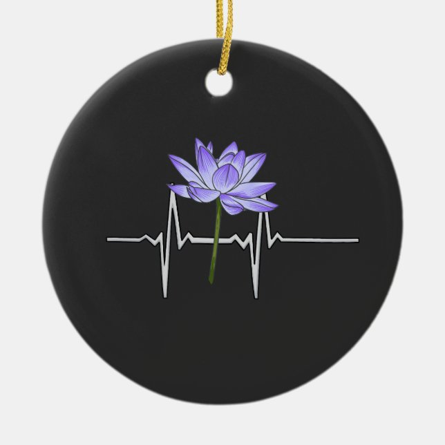 Purple Flower Gardener  Ceramic Ornament (Front)