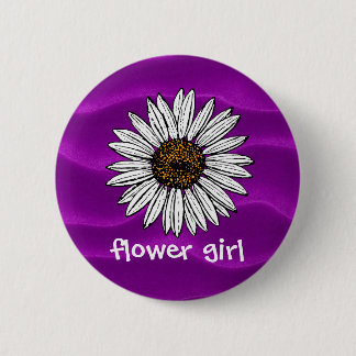 Purple Flower Girl button