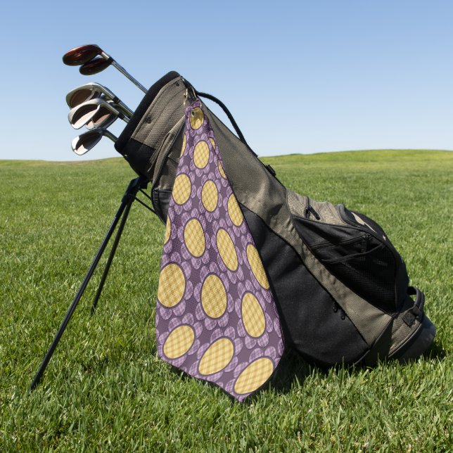 Purple Flower Golf Towel (Green)