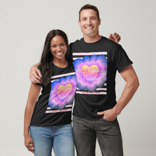 Purple Flower Happy Valentine T-Shirt