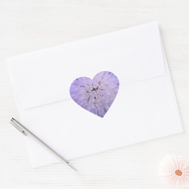 Purple flower heart sticker (Envelope)