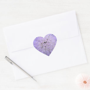 Purple flower heart sticker