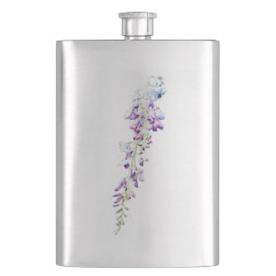 Purple flower hip flask