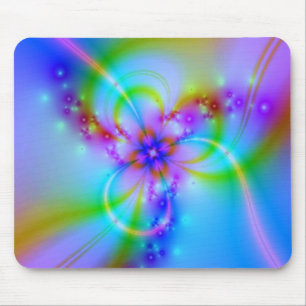 Purple Flower In Blue Mouse Pad