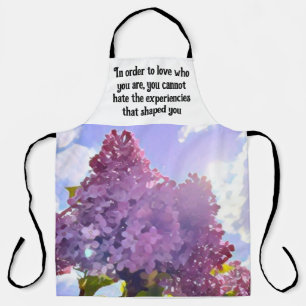 Purple Flower Inspirational Quote Design  Apron