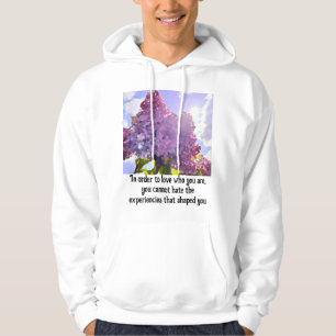 Purple Flower Inspirational Quote Design Hoodie