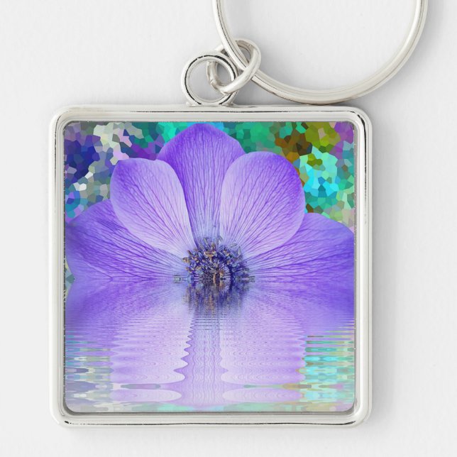 Purple Flower Keychain (Front)
