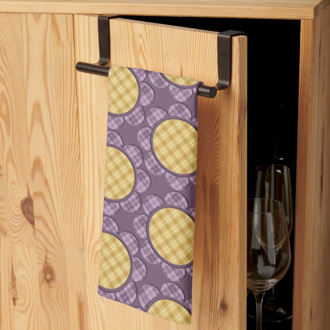 Purple Flower Kitchen Towel (Thirds Fold)