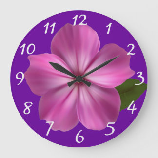 Purple Flower Large Clock