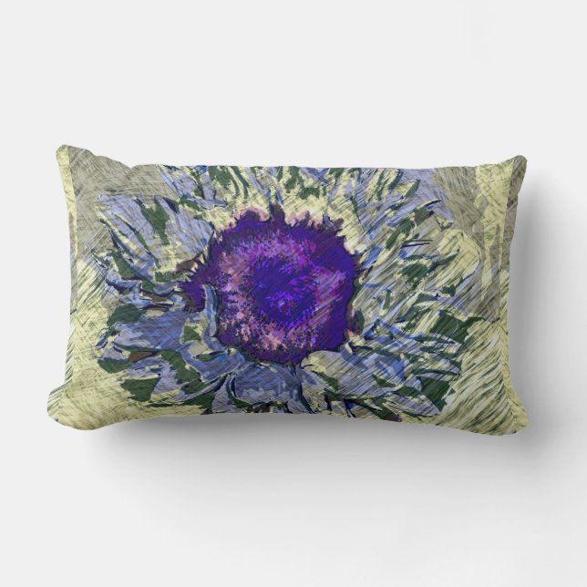 Purple Flower Lumbar Pillow (Front)
