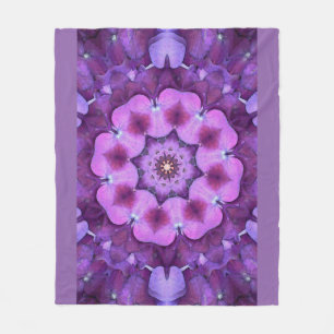Purple Flower Mandala by SeaAngeL12 Fleece Blanket