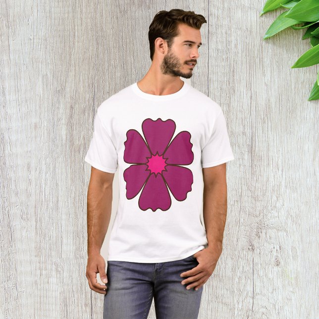Purple Flower Minimal Bloom T-Shirt (Creator Uploaded)