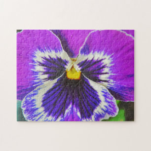 Purple Flower Pansy Garden Art Puzzle