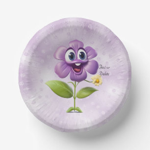 Purple Flower Paper Bowl Paper Plate