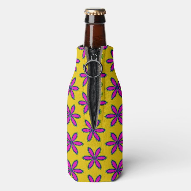Purple Flower Patch Bottle Cooler (Bottle Back)