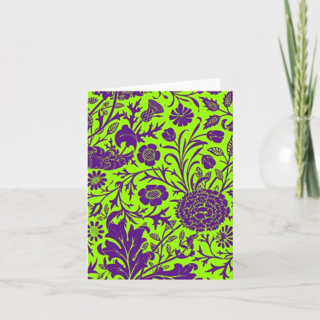 Purple Flower  Pattern Blank Notecards (Front)