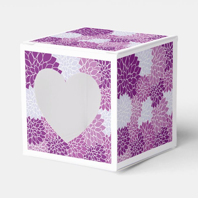 Purple Flower Pattern Favor Box (Front Side)