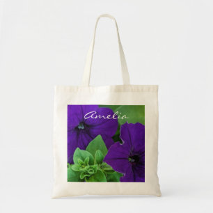 Purple Flower Photo Bible Verse Positive Thinking Tote Bag