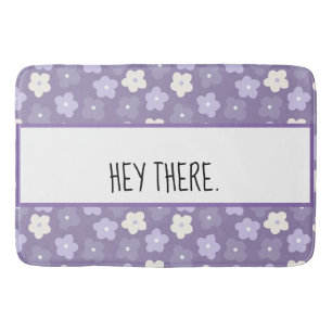 Purple Flower Power Personalized Bath Mat