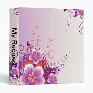 Purple Flower Prairie Rose Binder